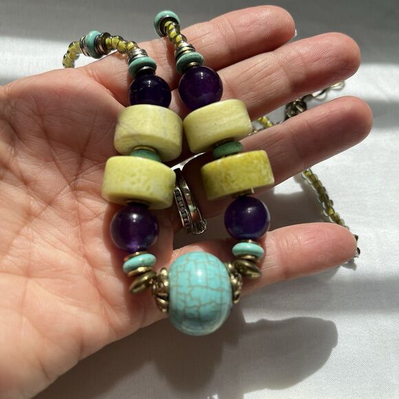 Carol Kent Semi-precious and glass beaded necklace - Picture 3 of 8